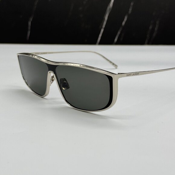 NEW SAINT LAURENT SL605 LUNA 001 SUNGLASSES WOMEN SQUARE SILVER EYEWEAR SL 605 - Picture 6 of 11